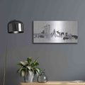 'Skyline Crossing Silver' by Avery Tillmon – Metal Wall Art, 24x12 room view