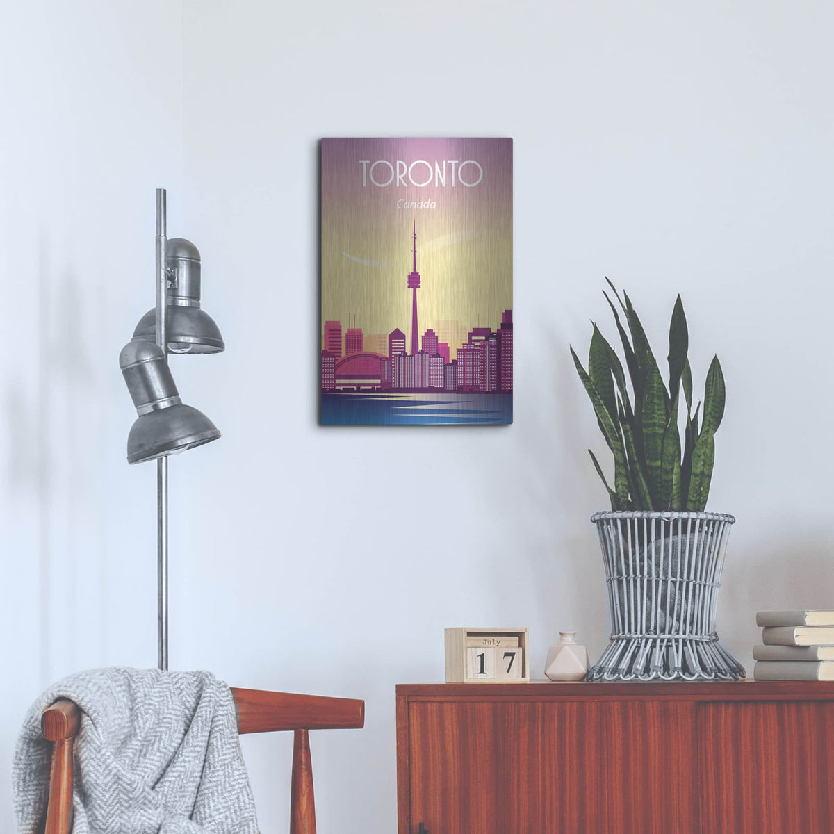 'Toronto Canada' by Arctic Frame – Metal Wall Art, 16x24 room view