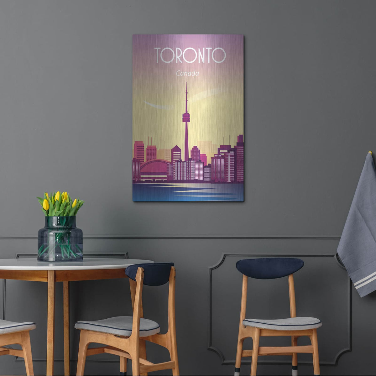 'Toronto Canada' by Arctic Frame – Metal Wall Art, 24x36 room view