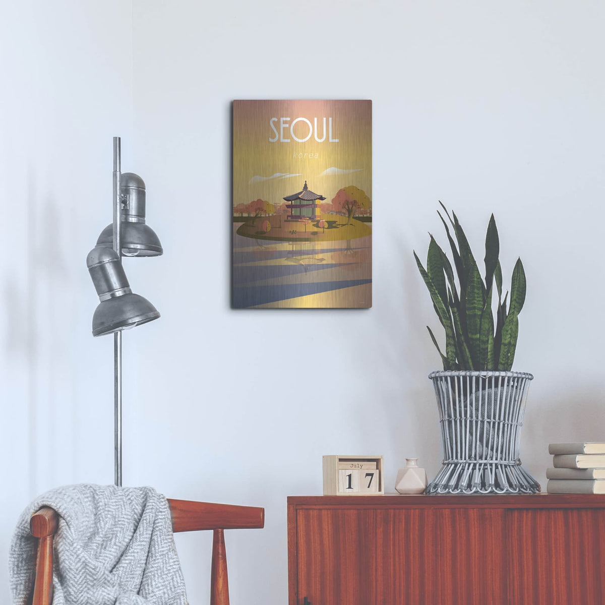 'Seoul' by Arctic Frame – Metal Wall Art, 16x24 room view