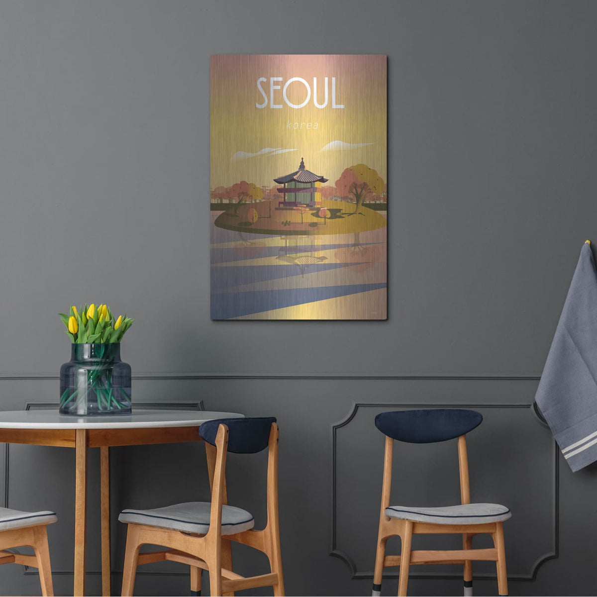 'Seoul' by Arctic Frame – Metal Wall Art, 24x36 room view