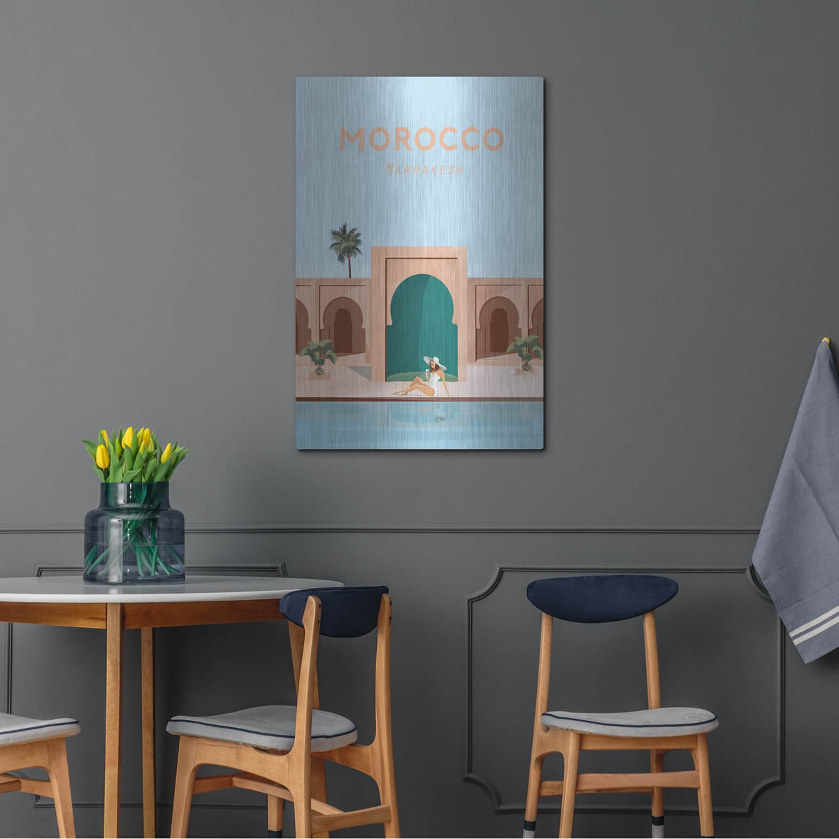 'Moroco' by Arctic Frame – Metal Wall Art, 24x36 room view