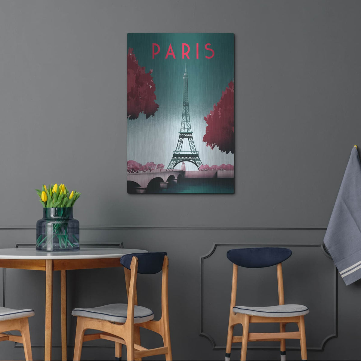 'Paris' by Arctic Frame – Metal Wall Art, 24x36 room view