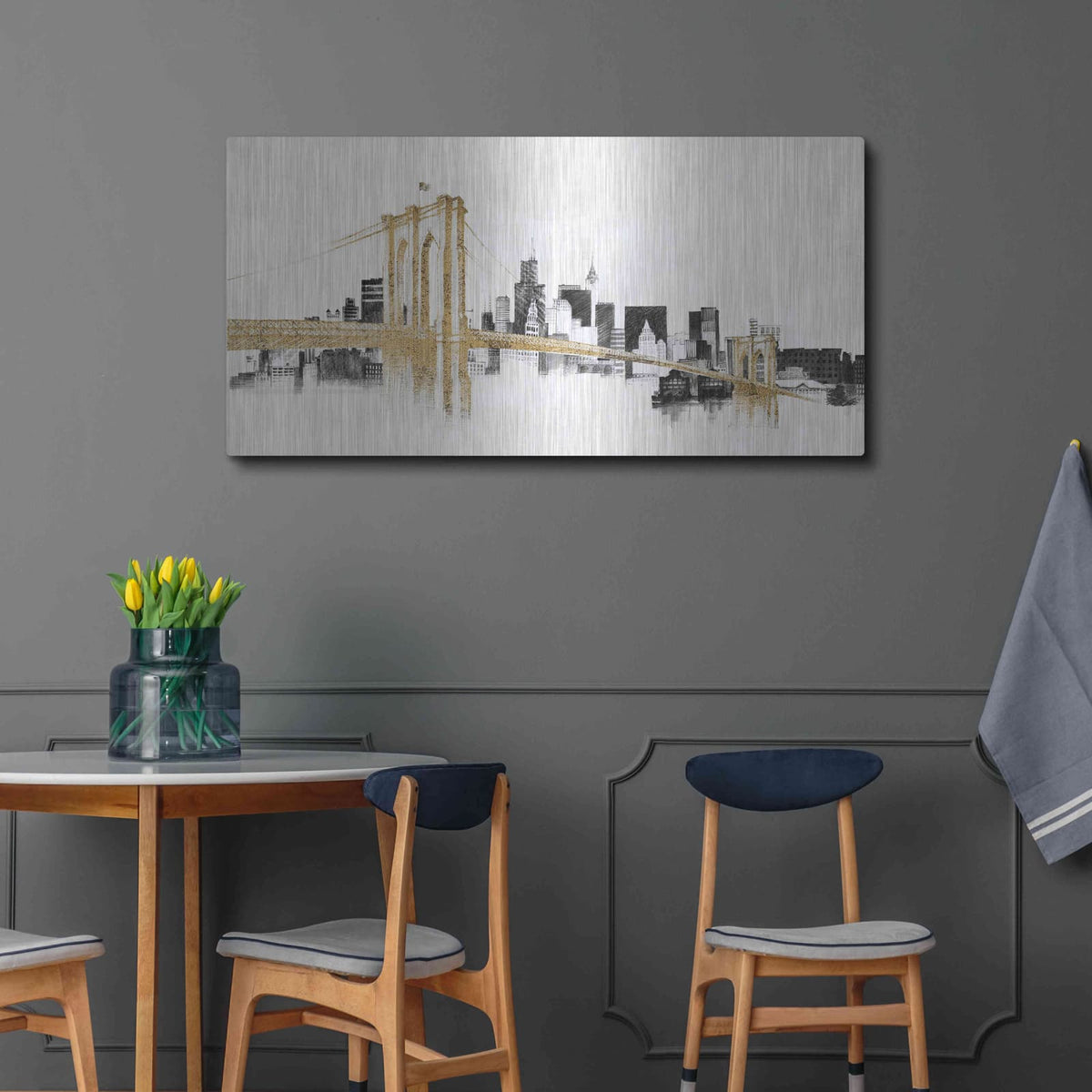 'Skyline Crossings' by Avery Tillmon – Metal Wall Art, 48x24 room view