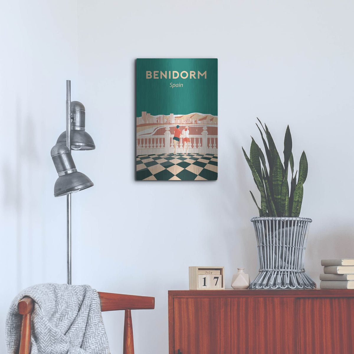 'Benidorm' by Arctic Frame – Metal Wall Art, 16x24 room view