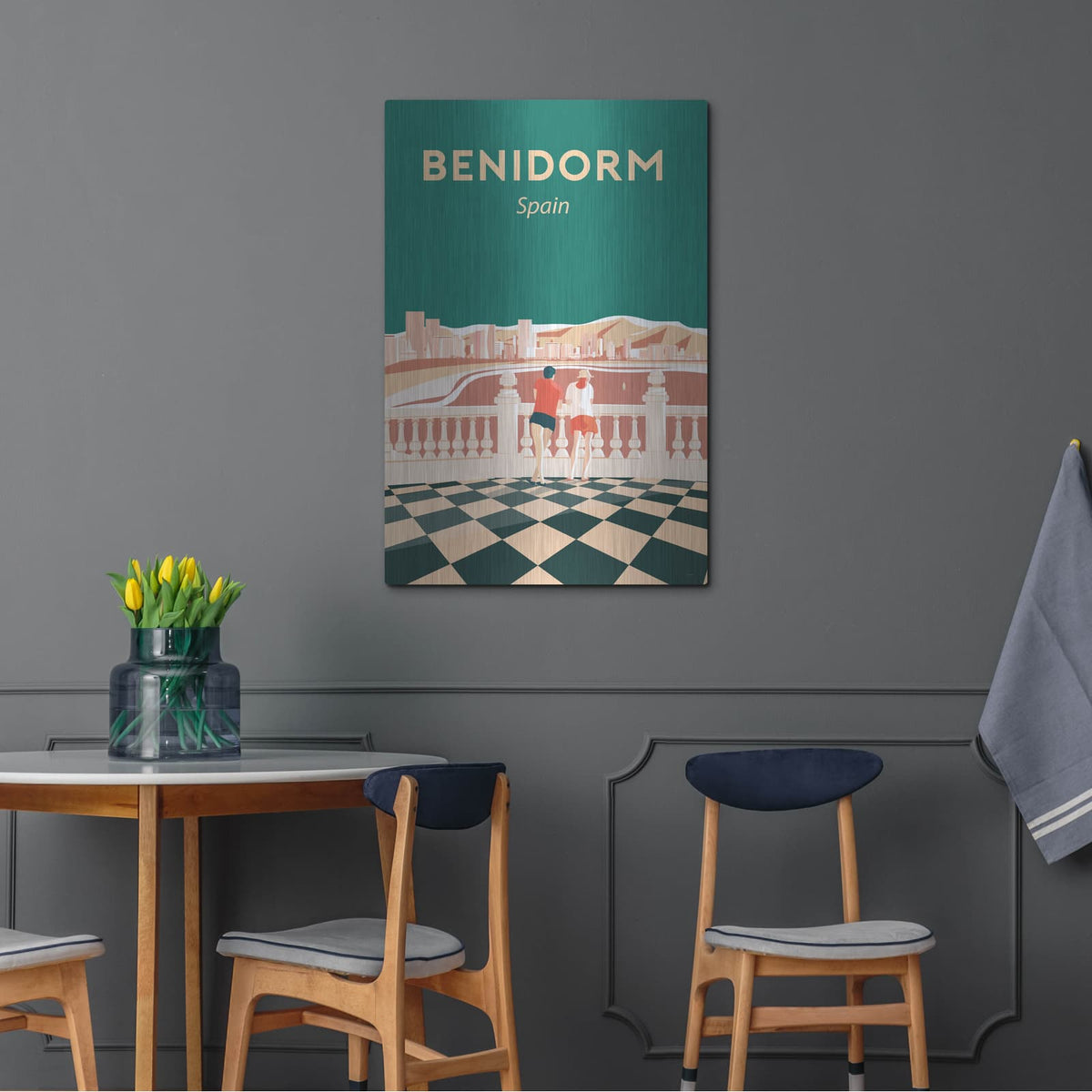 'Benidorm' by Arctic Frame – Metal Wall Art, 24x36 room view