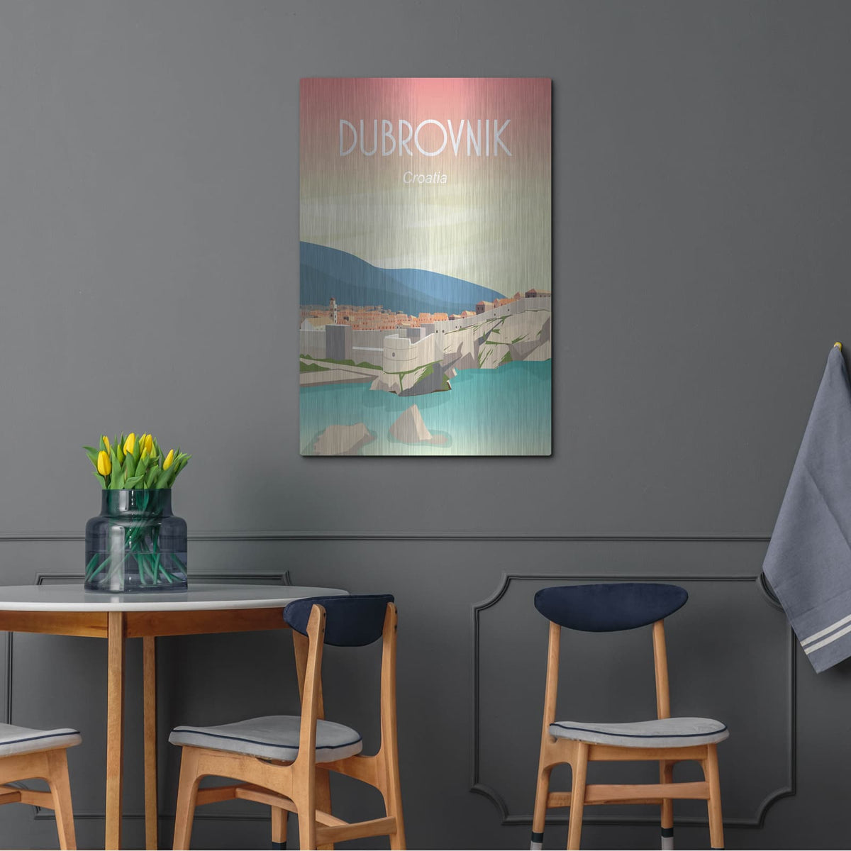 'Dubrovnik' by Arctic Frame – Metal Wall Art, 24x36 room view