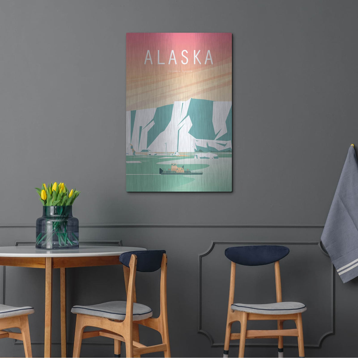 'Alaska' by Arctic Frame – Metal Wall Art, 24x36 room view