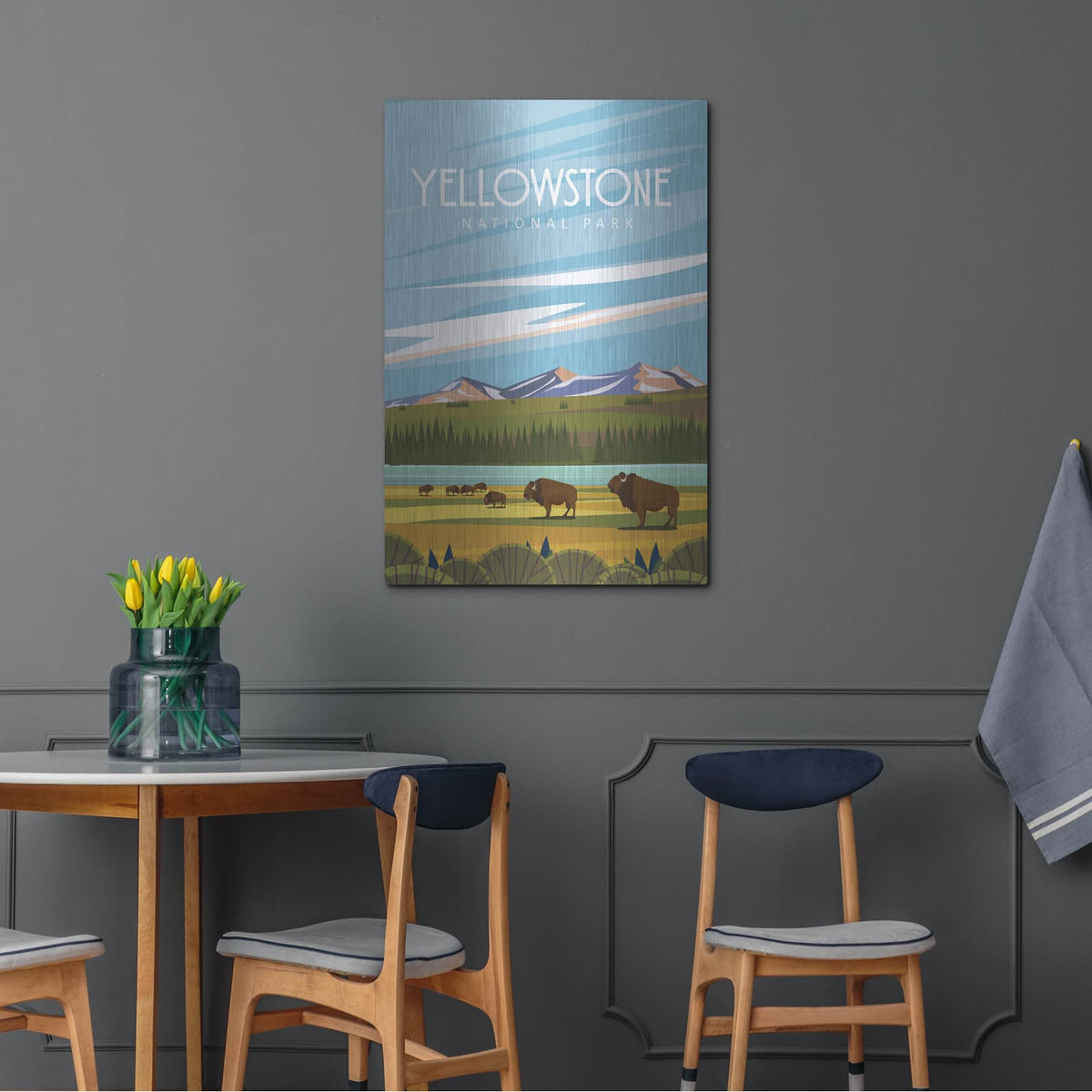 'Yellowstone National Park' by Arctic Frame – Metal Wall Art, 24x36 room view
