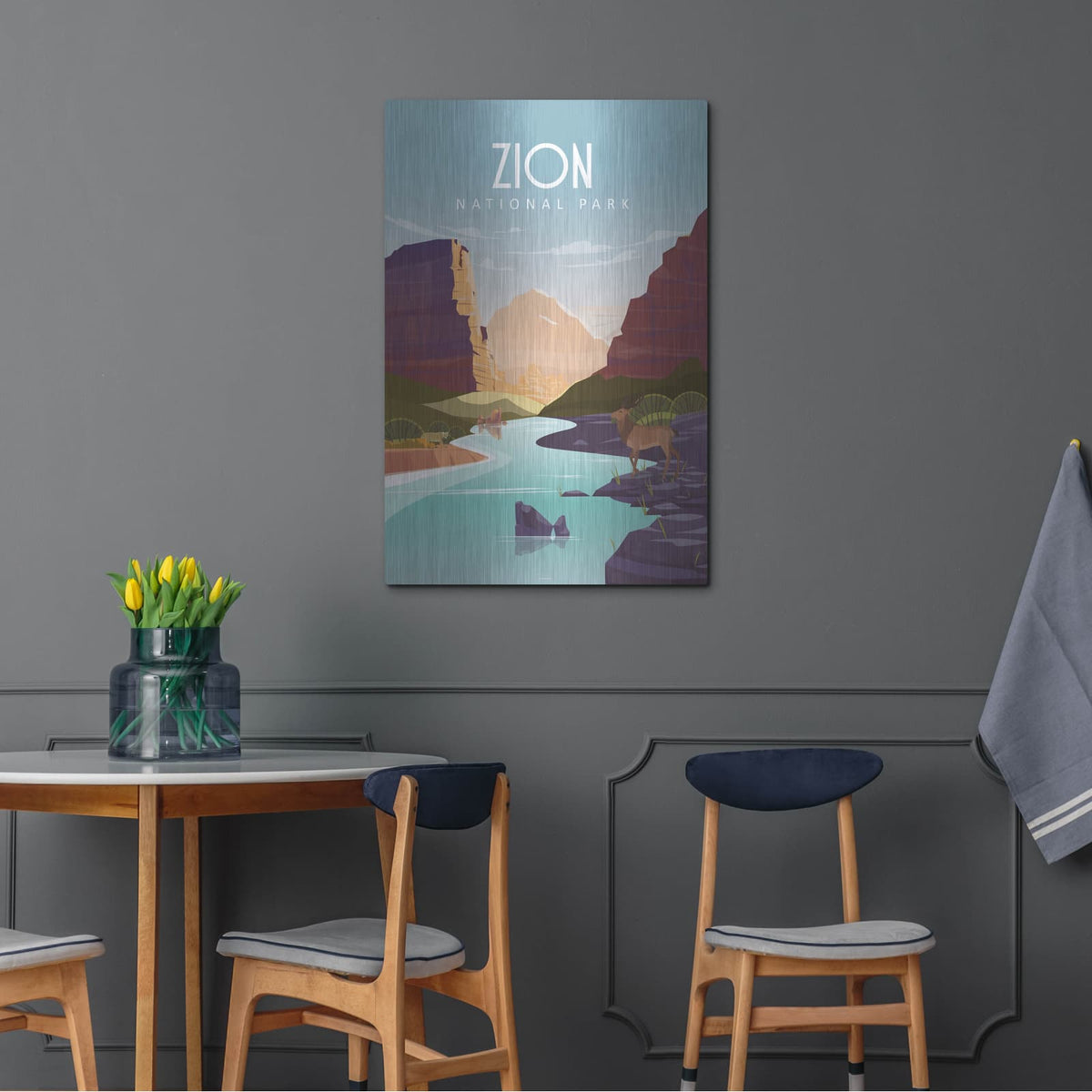 'Zion National Park' by Arctic Frame – Metal Wall Art, 24x36 room view