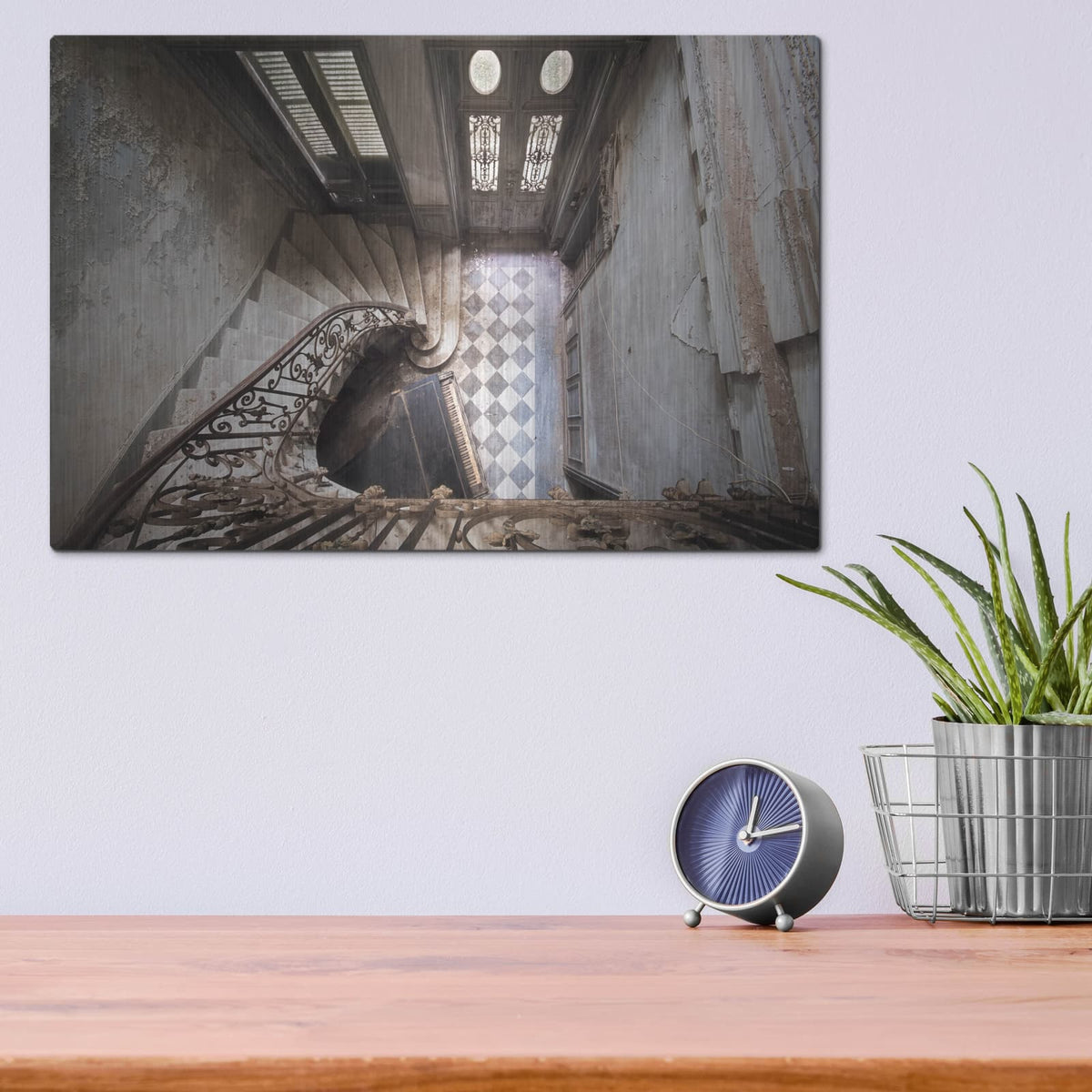 'Top Staircase' by Roman Robroek – Metal Wall Art, 16x12 room view