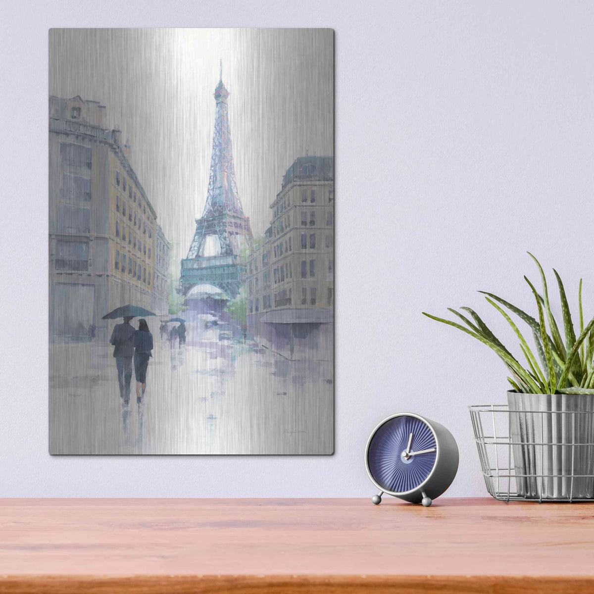 'Walking in the Rain' by Avery Tillmon – Metal Wall Art, 12x16 room view