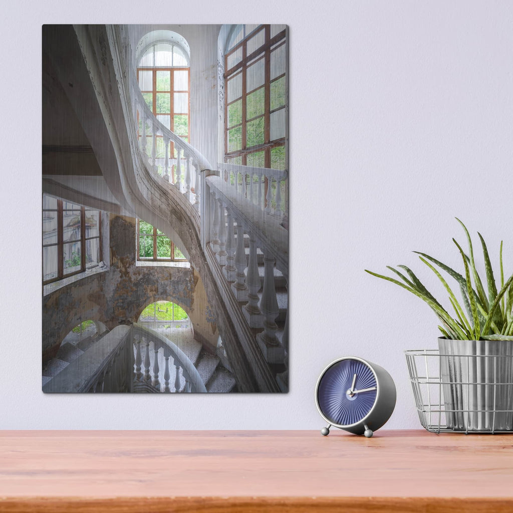 'Curved Stairs' by Roman Robroek – Metal Wall Art, 12x16 room view