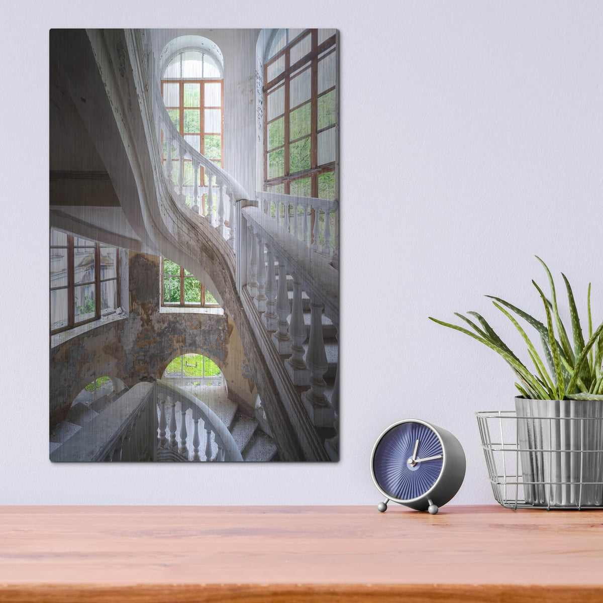 'Curved Stairs' by Roman Robroek – Metal Wall Art, 12x16 room view