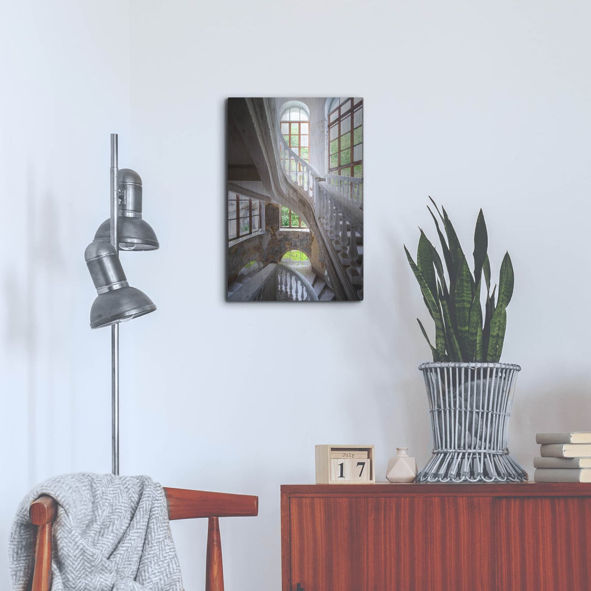 'Curved Stairs' by Roman Robroek – Metal Wall Art, 16x24 room view
