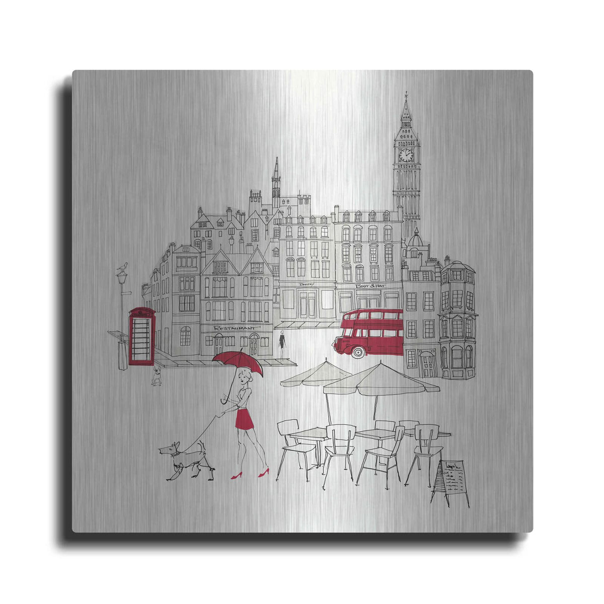 'World Cafes' by Avery Tillmon – Metal Wall Art