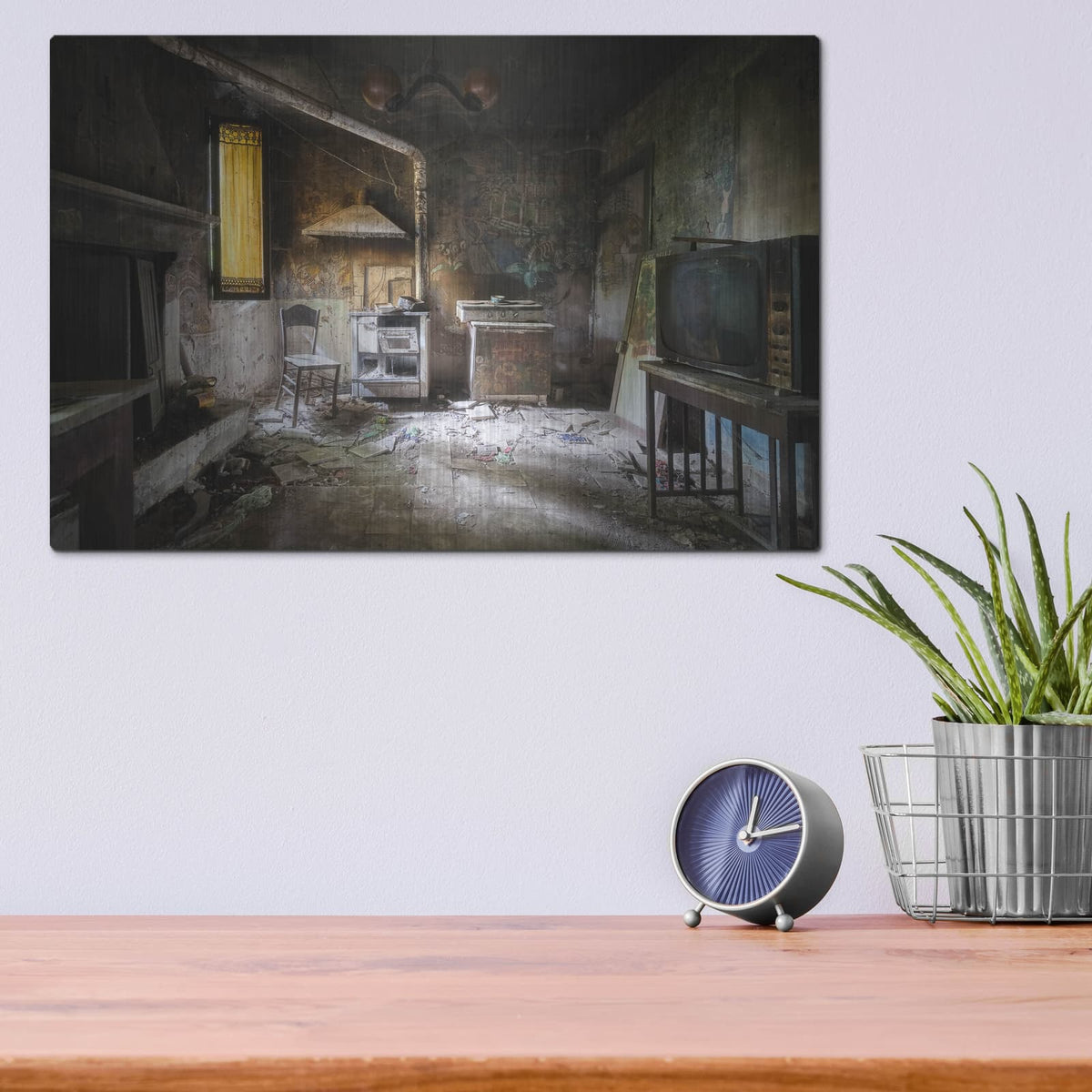'Vintage Kitchen' by Roman Robroek – Metal Wall Art, 16x12 room view