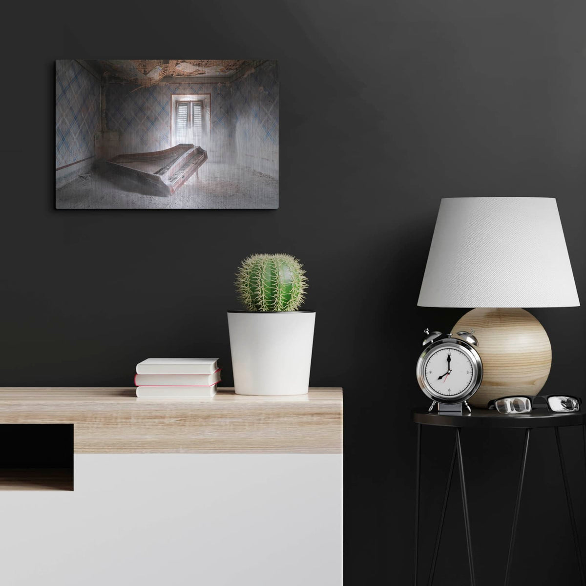 'Dusty Piano' by Roman Robroek – Metal Wall Art, 24x16 room view