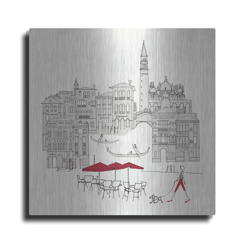 'World Cafe IV Venice Red' by Avery Tillmon – Metal Wall Art
