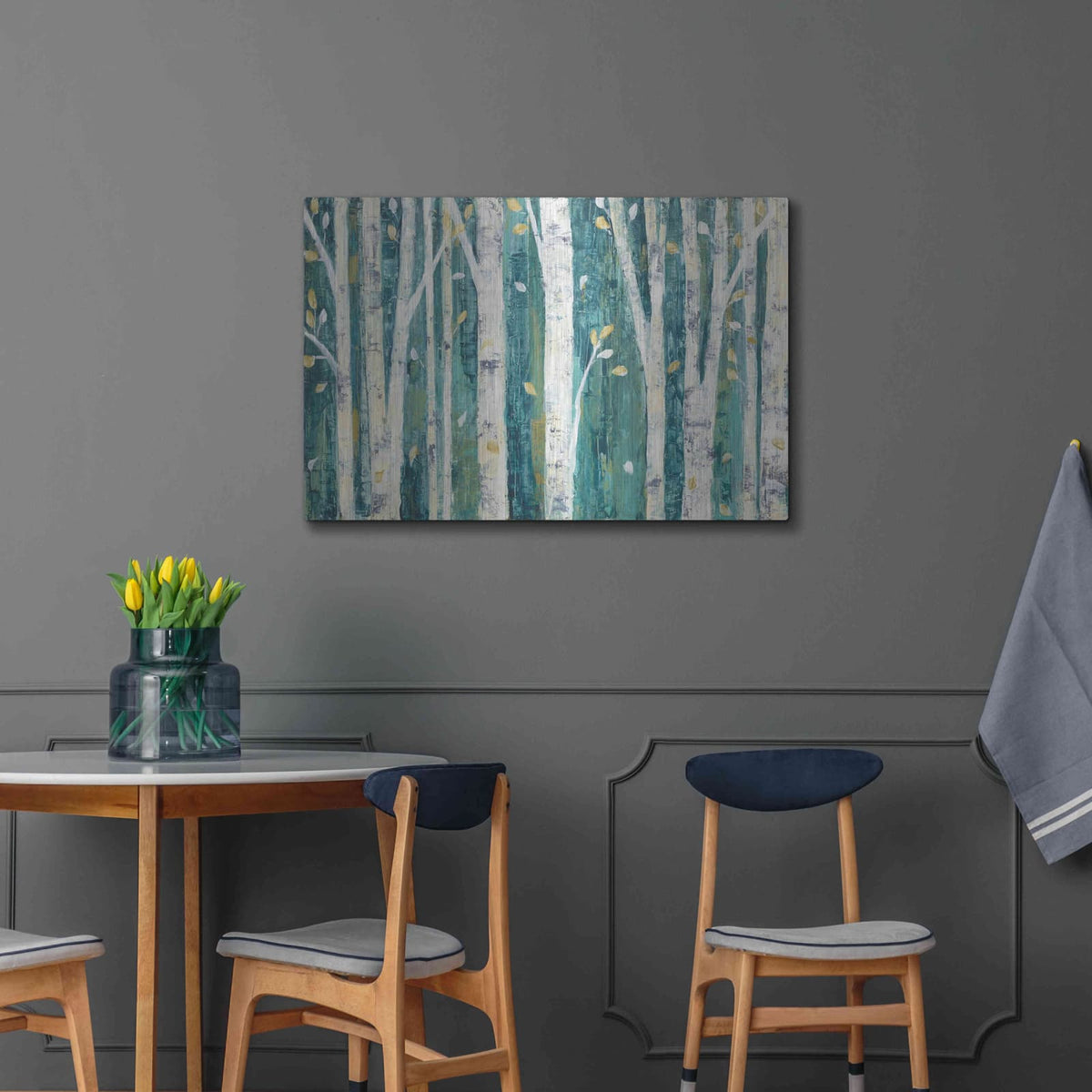 'Birches in Spring' by Julia Purinton – Metal Wall Art, 36x24 room view
