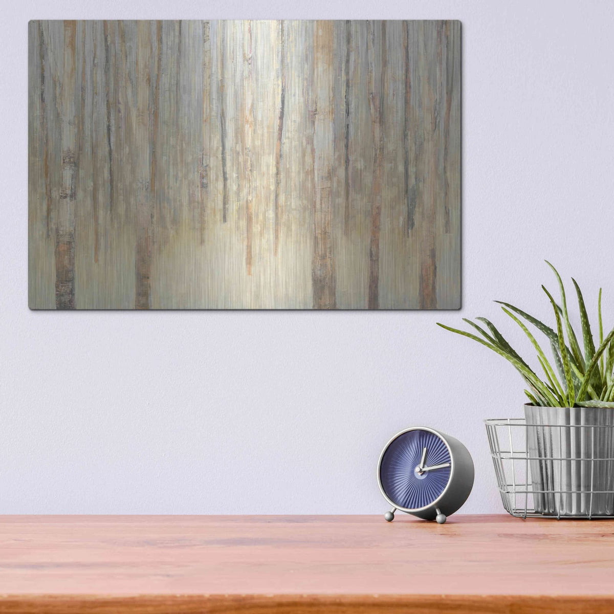 'Birches In Winter' by Julia Purinton – Metal Wall Art, 16x12 room view