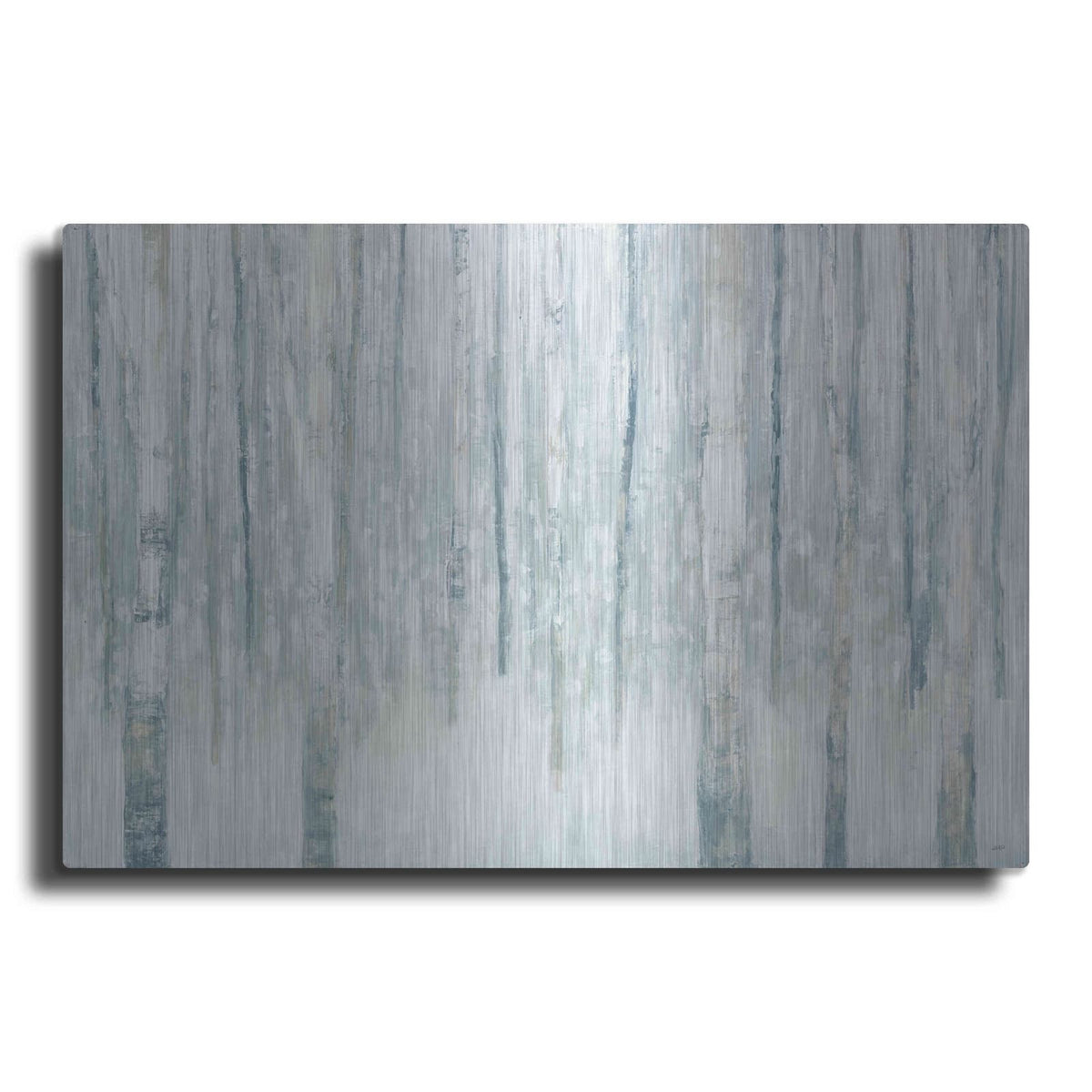 'Birches In Winter Blue' by Julia Purinton – Metal Wall Art