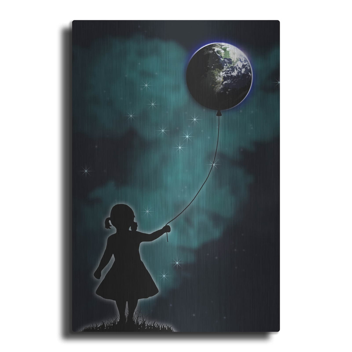 'The Girl That Holds The World' by Nicklas Gustafsson – Metal Wall Art