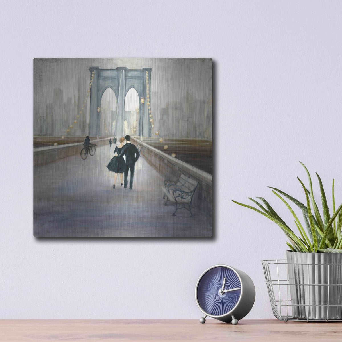 'Bridge to NY V2' by Julia Purinton – Metal Wall Art, 12x12 room view