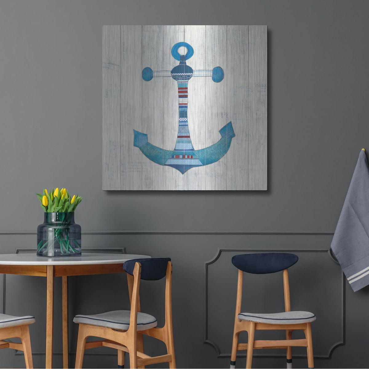'Wind and Waves IV Nautical' by Courtney Prahl – Metal Wall Art, 36x36 room view