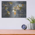 'Golden World on Grey' by Courtney Prahl – Metal Wall Art, 16x12 room view