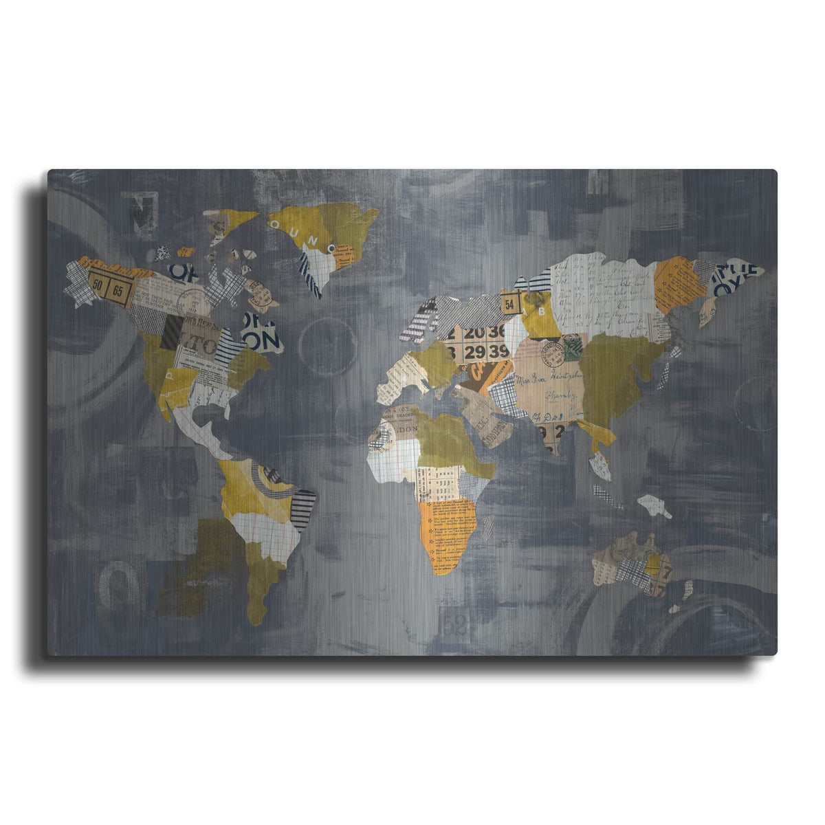 'Golden World on Grey' by Courtney Prahl – Metal Wall Art