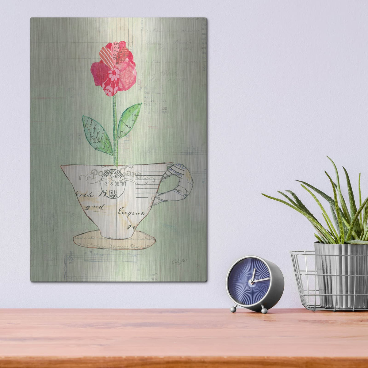 'Teacup Floral I on Print' by Courtney Prahl – Metal Wall Art, 12x16 room view