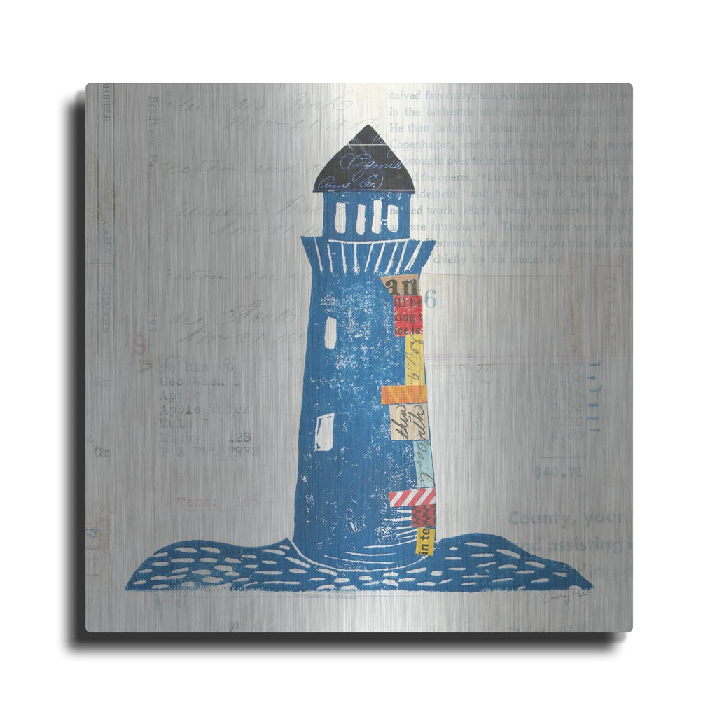 'Nautical Collage II on Newsprint' by Courtney Prahl – Metal Wall Art