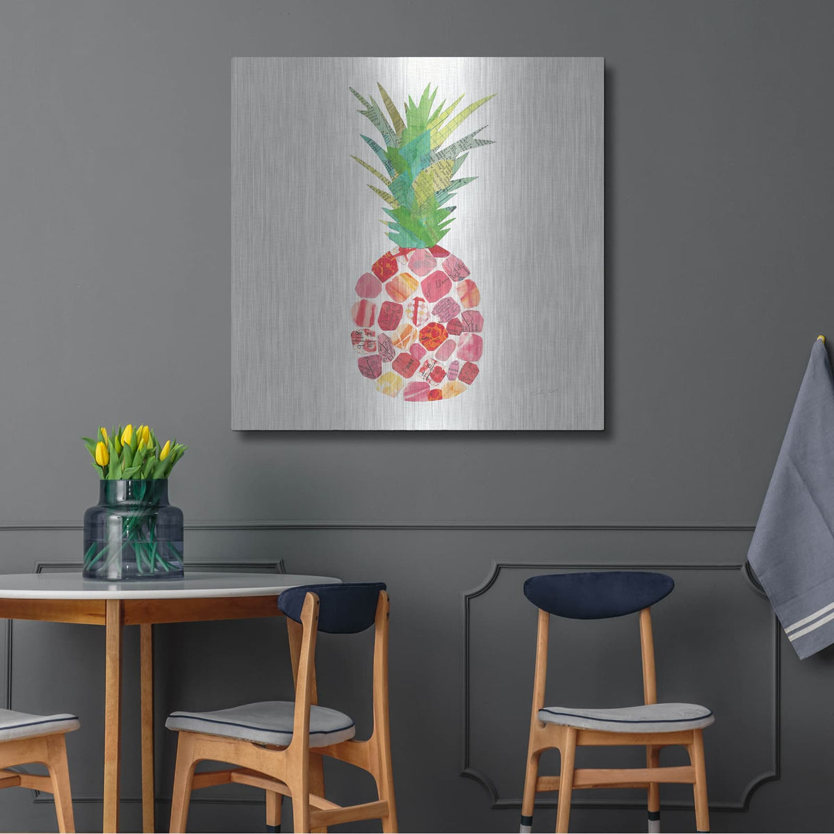 'Tropical Fun Pineapple I' by Courtney Prahl – Metal Wall Art, 36x36 room view