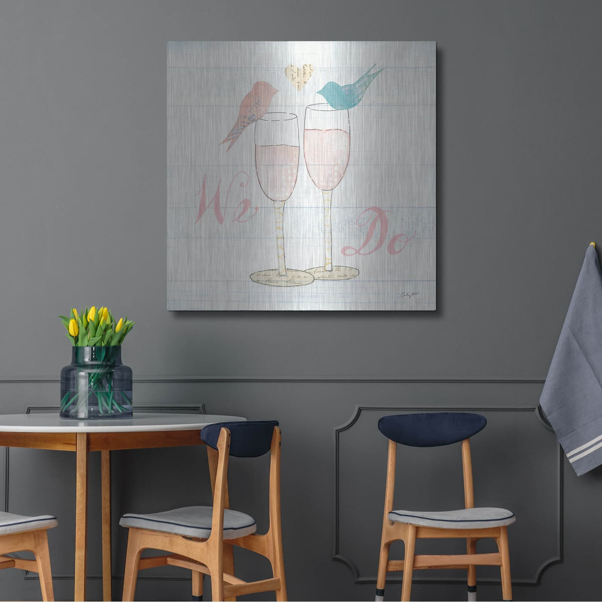 'Lovebirds IV' by Courtney Prahl – Metal Wall Art, 36x36 room view