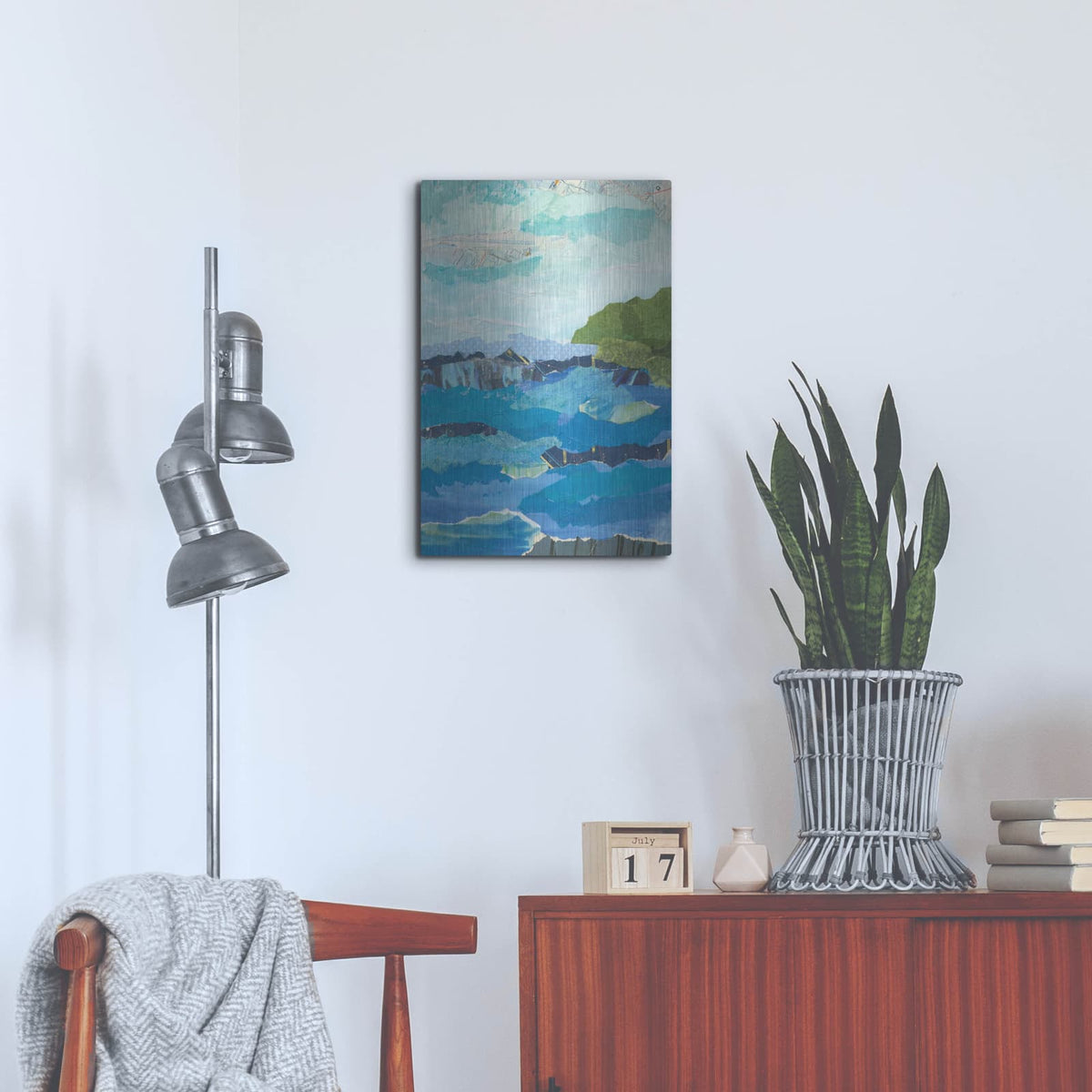 'Abstract Coastal IV' by Courtney Prahl – Metal Wall Art, 16x24 room view