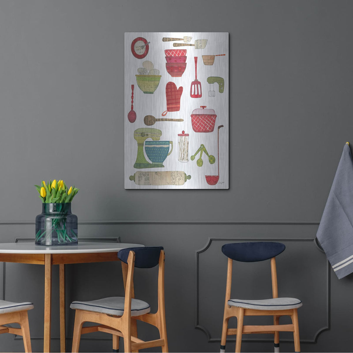 'Cool Kitchen III' by Courtney Prahl – Metal Wall Art, 24x36 room view