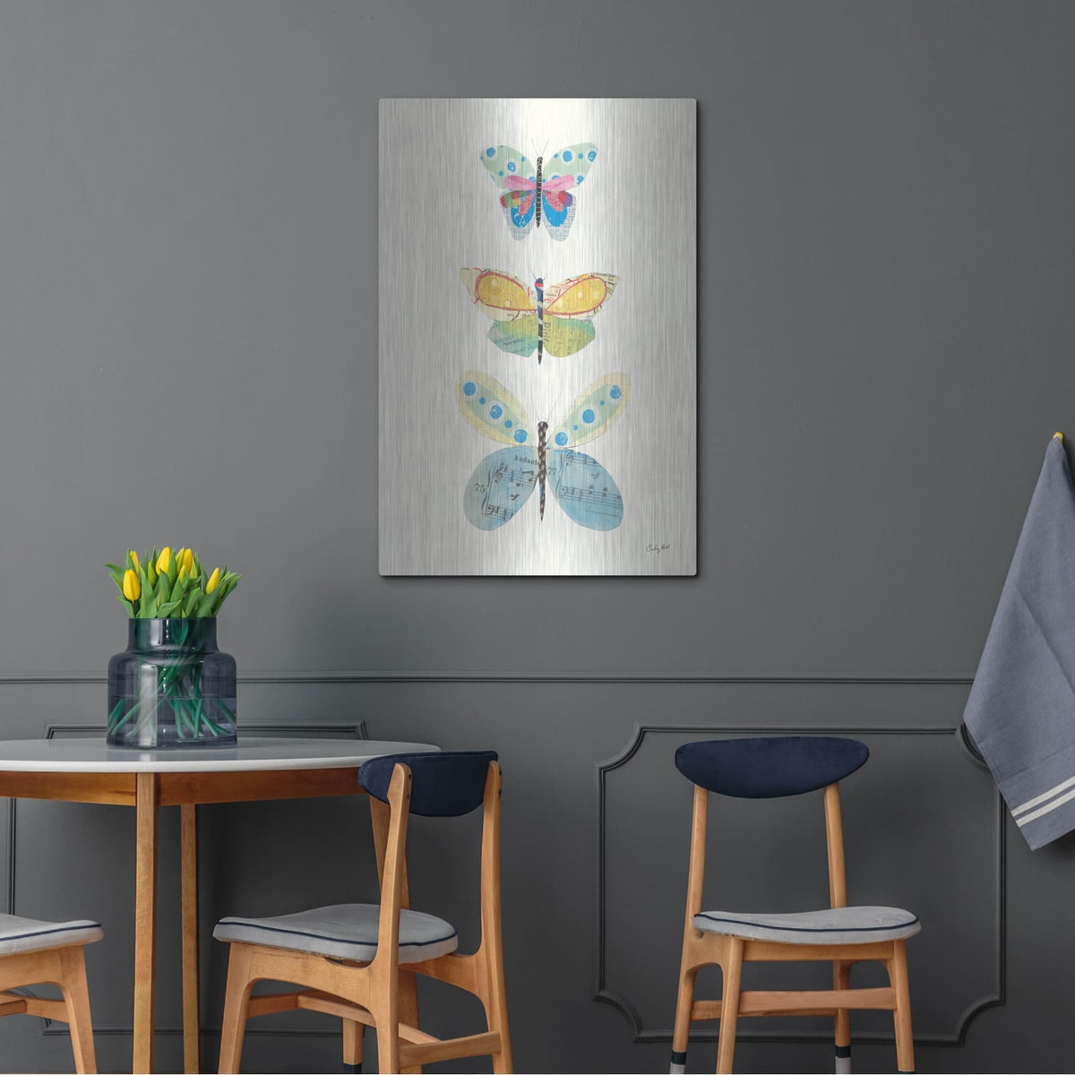 'Butterfly Charts IV' by Courtney Prahl – Metal Wall Art, 24x36 room view