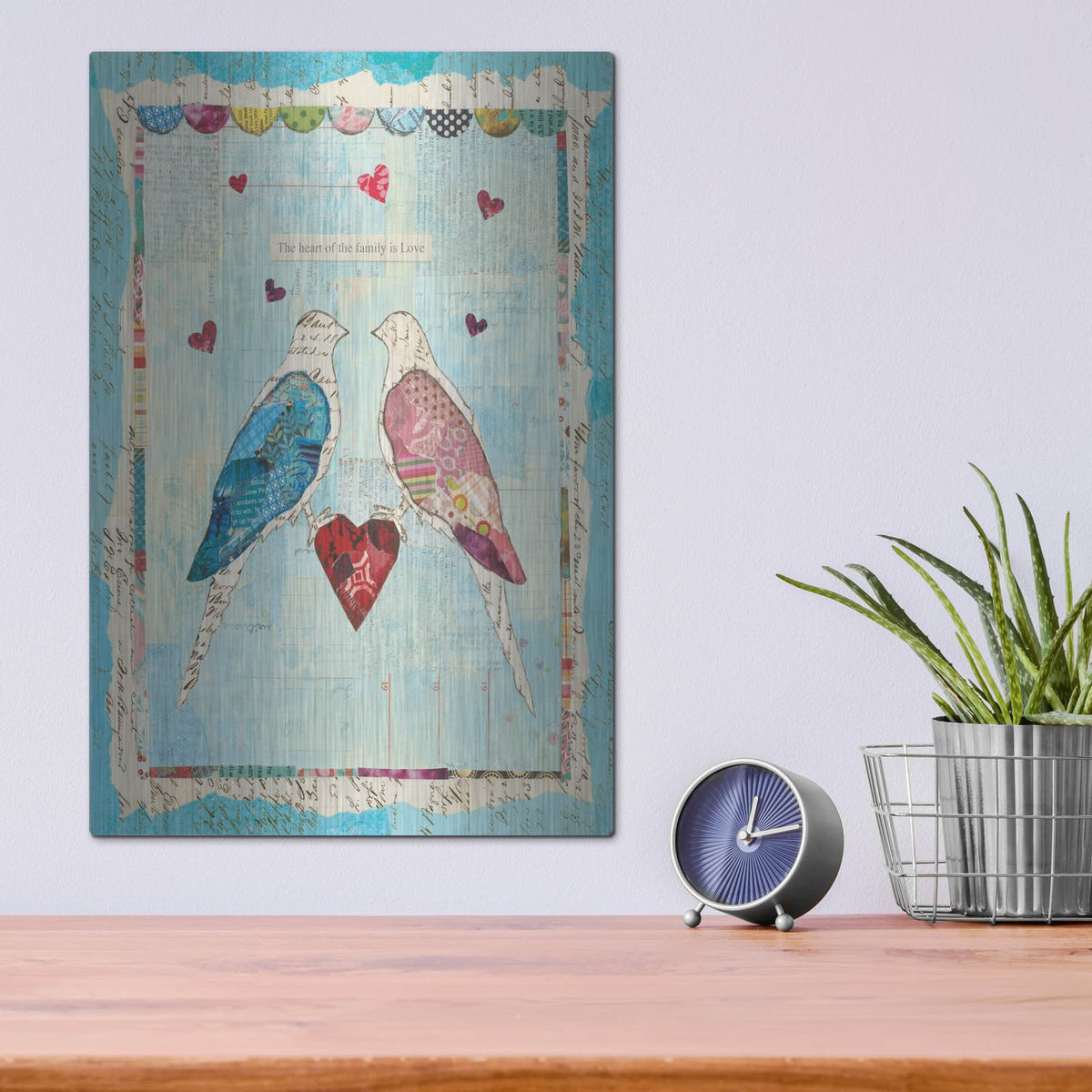 'Love Birds' by Courtney Prahl – Metal Wall Art, 12x16 room view