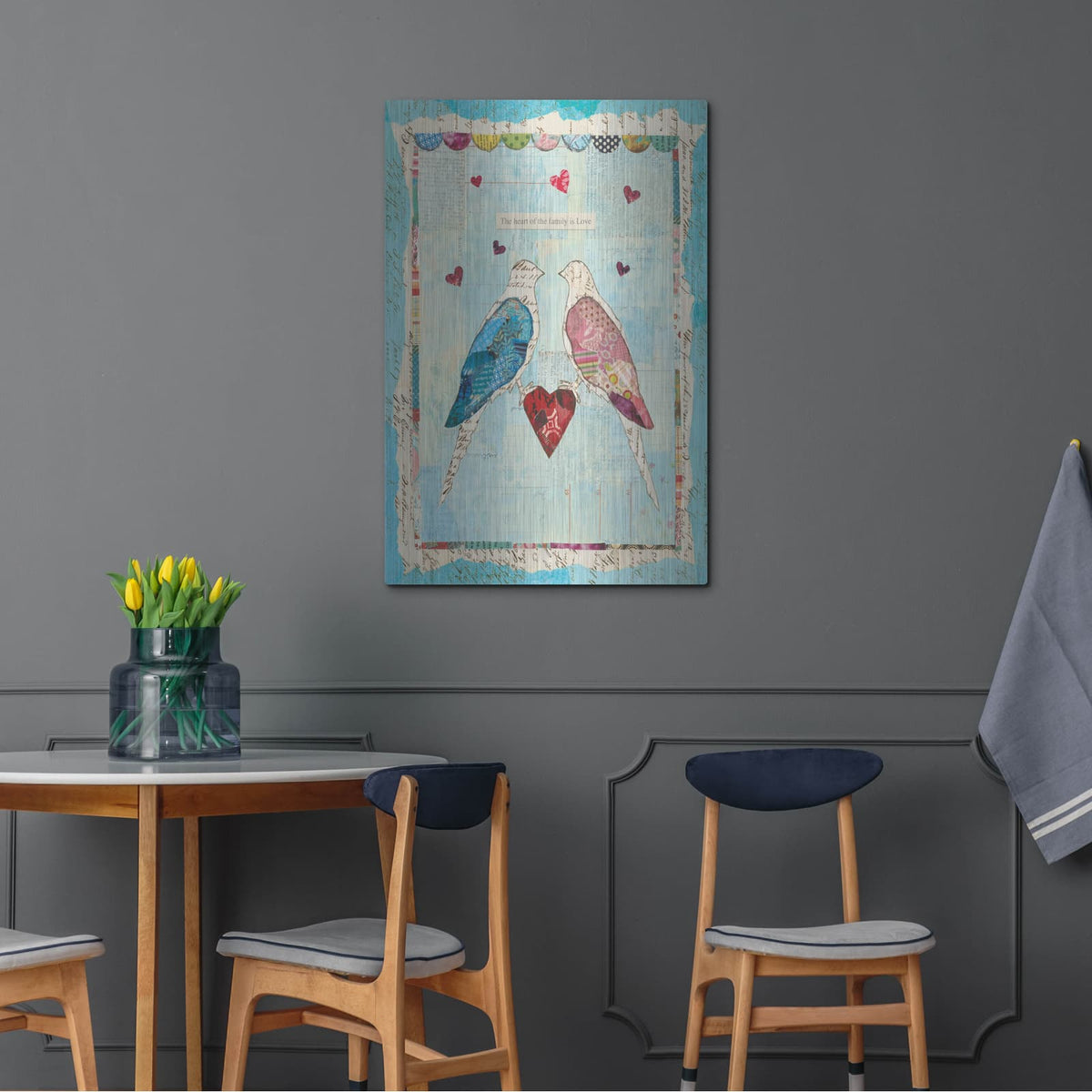 'Love Birds' by Courtney Prahl – Metal Wall Art, 24x36 room view