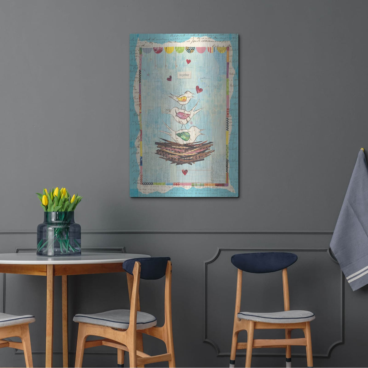'Family of Love Birds' by Courtney Prahl – Metal Wall Art, 24x36 room view