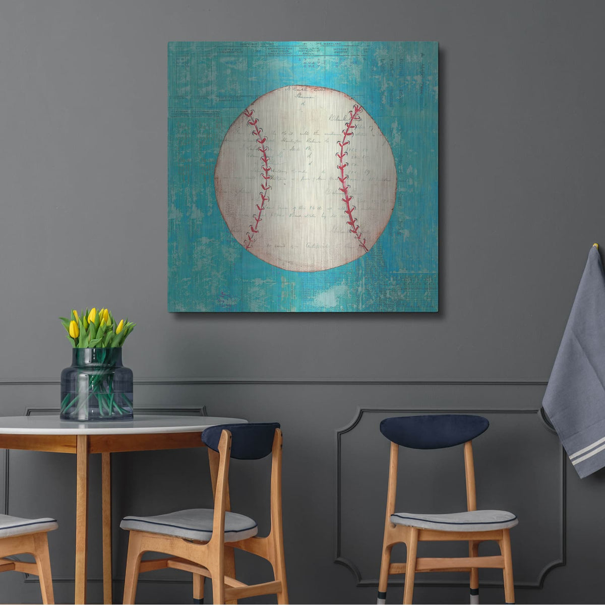 'Play Ball I Bright' by Courtney Prahl – Metal Wall Art, 36x36 room view