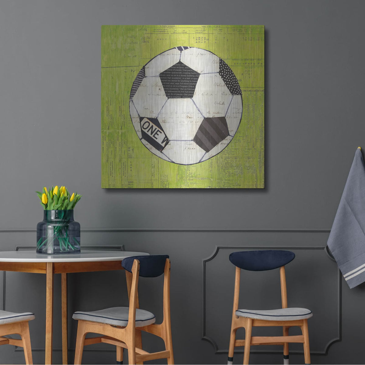 'Play Ball III Bright' by Courtney Prahl – Metal Wall Art, 36x36 room view