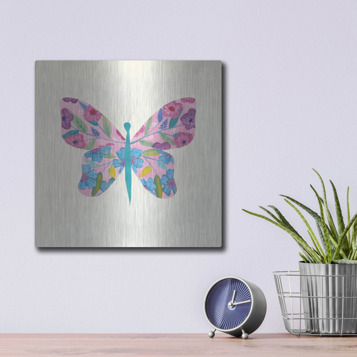 'Butterfly Garden II' by Courtney Prahl – Metal Wall Art, 12x12 room view