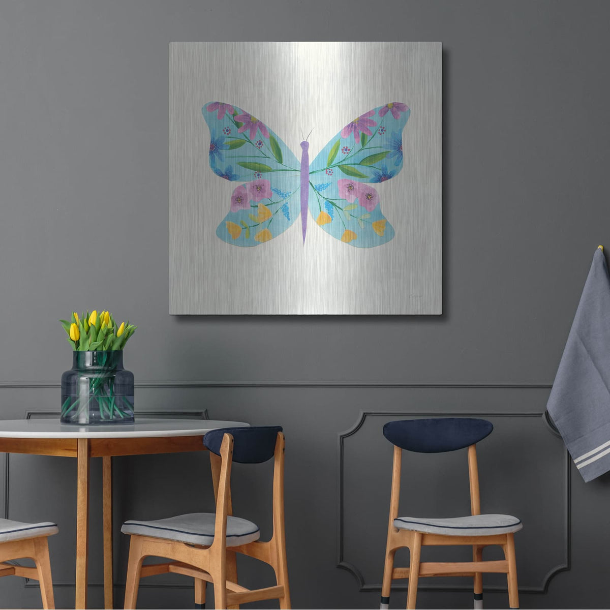 'Butterfly Garden IV' by Courtney Prahl – Metal Wall Art, 36x36 room view