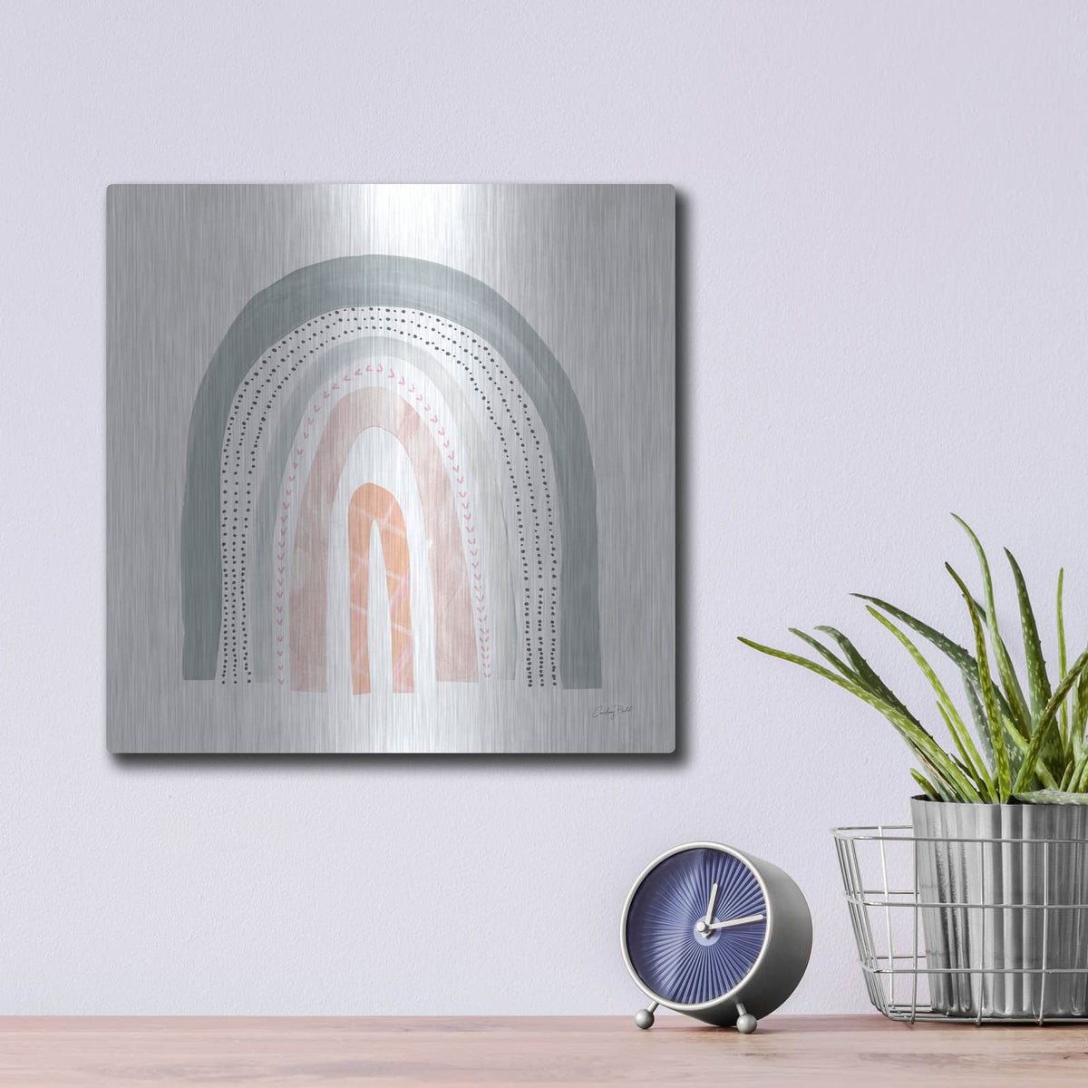'Boho Rainbow I' by Courtney Prahl – Metal Wall Art, 12x12 room view