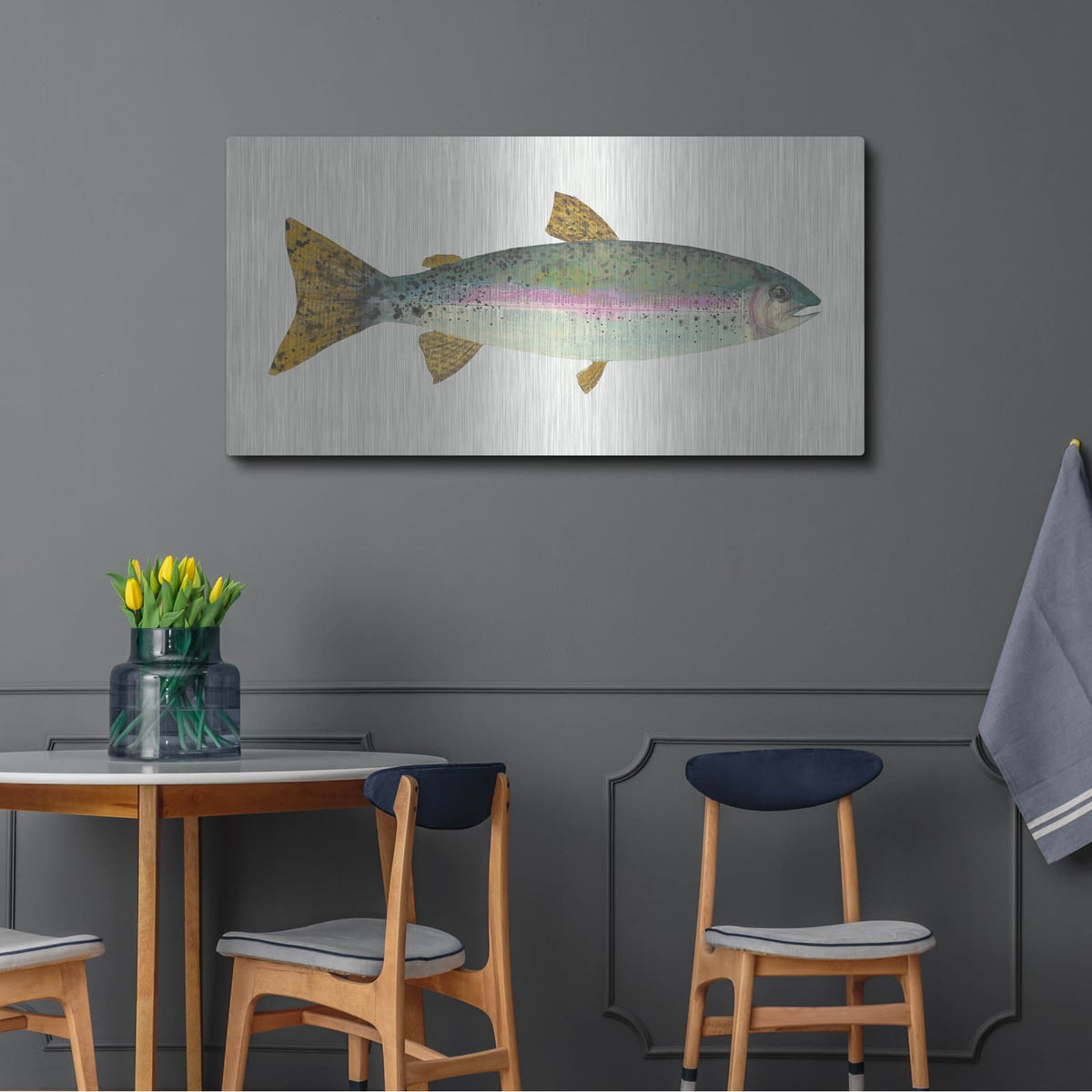 'Angling in the Stream I' by Courtney Prahl – Metal Wall Art, 48x24 room view