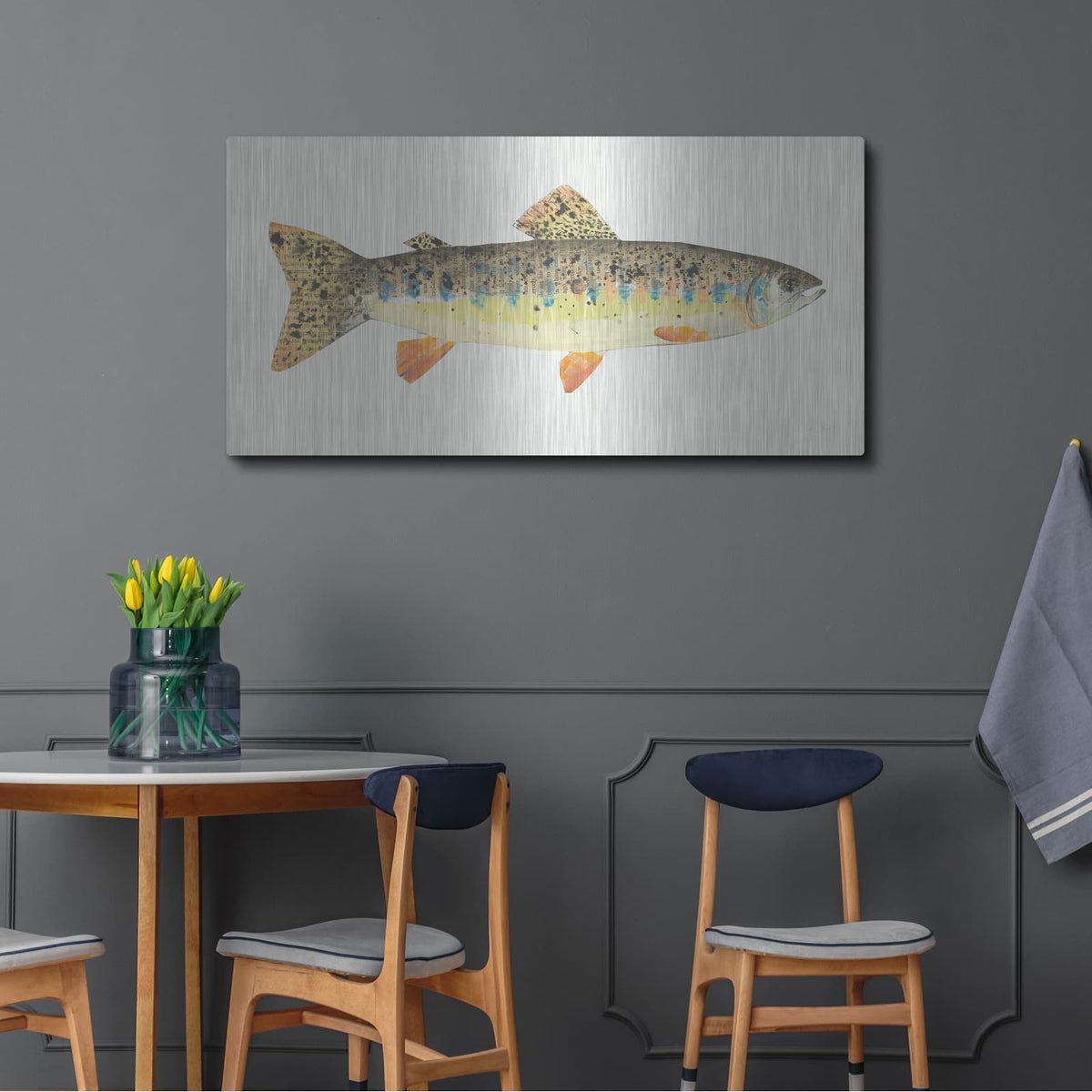 'Angling in the Stream III' by Courtney Prahl – Metal Wall Art, 48x24 room view