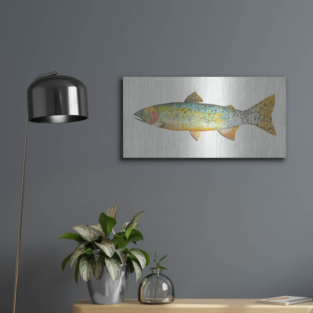 'Angling in the Stream IV' by Courtney Prahl – Metal Wall Art, 24x12 room view