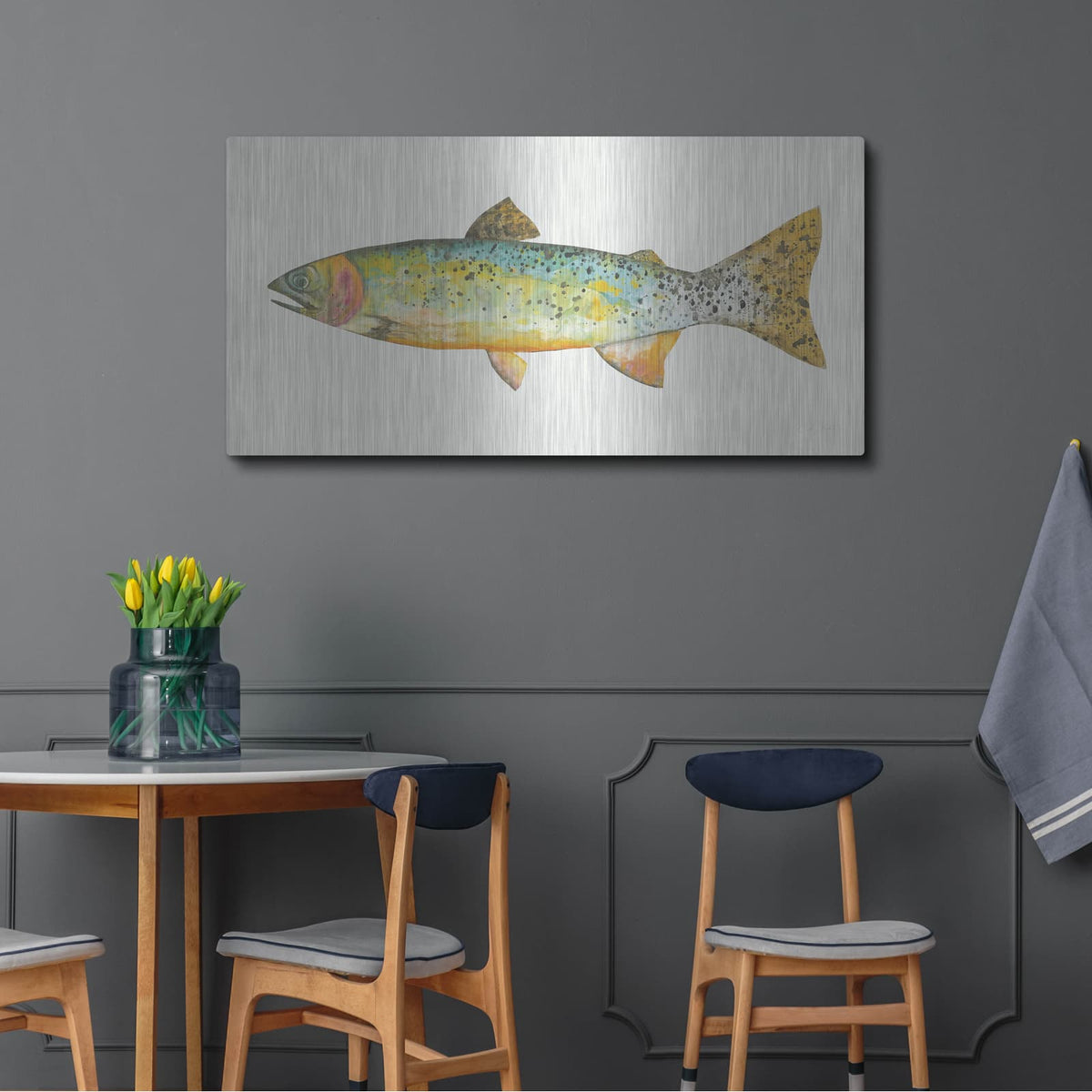 'Angling in the Stream IV' by Courtney Prahl – Metal Wall Art, 48x24 room view